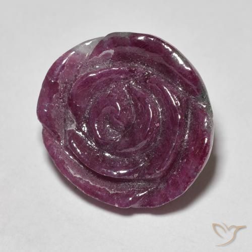 Rubi-Zoisite Roxo escuro Natural 18.16ct, Flor cortada, Opaco