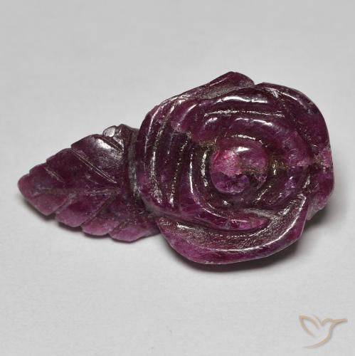 24.39ct Natural framboesa vermelha Rubi-Zoisite, Flor cortada, Opaco