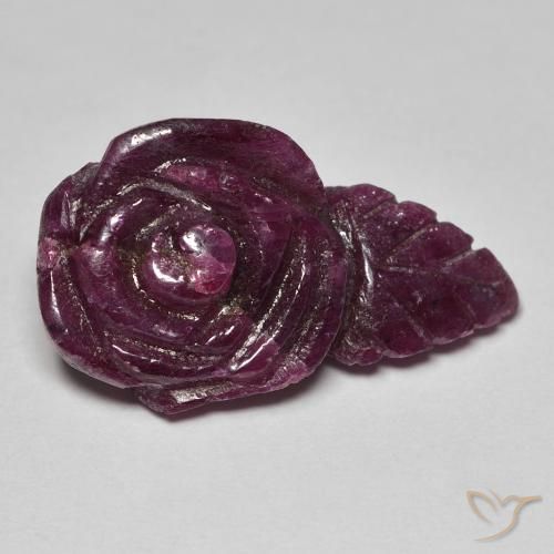 Rubi-Zoisite framboesa vermelha Natural 24.39ct, Flor cortada, Opaco