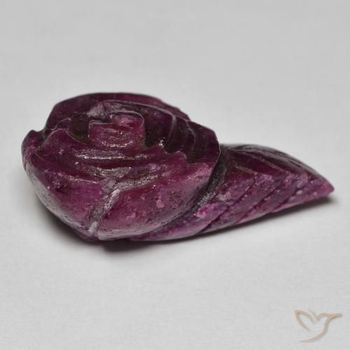 Rubi-Zoisite framboesa vermelha Natural 24.39ct, Flor cortada, Opaco
