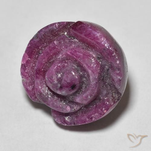19.58ct Natural Roxo profundo Rubi-Zoisite, Flor cortada, Opaco