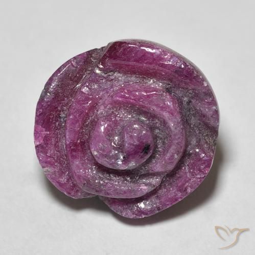 Rubi-Zoisite Roxo profundo Natural 19.58ct, Flor cortada, Opaco