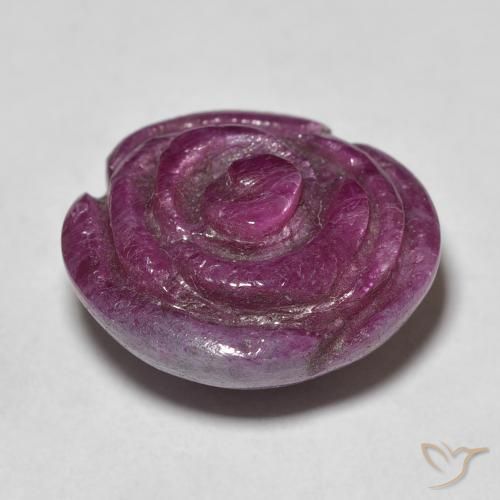 Rubi-Zoisite Sangria Roxa Natural 17.52ct, Flor cortada, Opaco