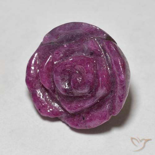 Rubi-Zoisite Roxo profundo Natural 14.69ct, Flor cortada, Opaco
