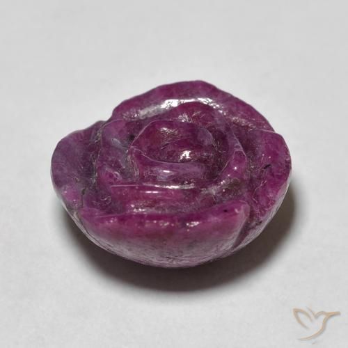 Rubi-Zoisite Roxo profundo Natural 14.69ct, Flor cortada, Opaco