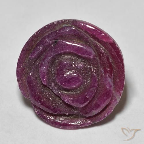 17.44ct Natural Medium Dark-Purple Rubi-Zoisite, Flor cortada, Opaco