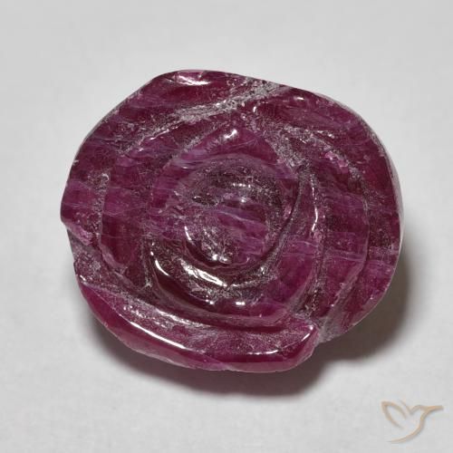 15.95ct Natural roxo avermelhado Rubi-Zoisite, Flor cortada, Opaco