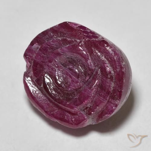 Rubi-Zoisite roxo avermelhado Natural 15.95ct, Flor cortada, Opaco