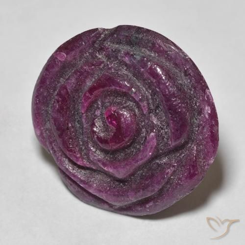 19.54ct Natural Medium Dark-Purple Rubi-Zoisite, Flor cortada, Opaco