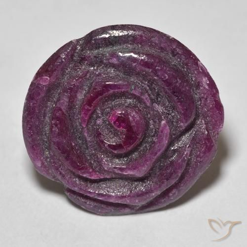 Rubi-Zoisite Medium Dark-Purple Natural 19.54ct, Flor cortada, Opaco