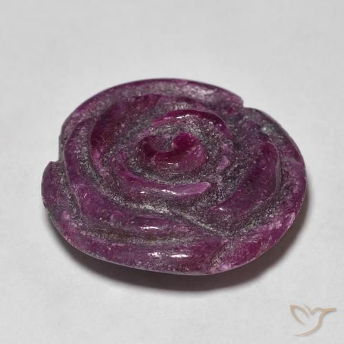Rubi-Zoisite Medium Dark-Purple Natural 19.54ct, Flor cortada, Opaco