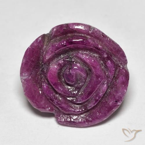 15.77ct Natural Medium Dark-Purple Rubi-Zoisite, Flor cortada, Opaco