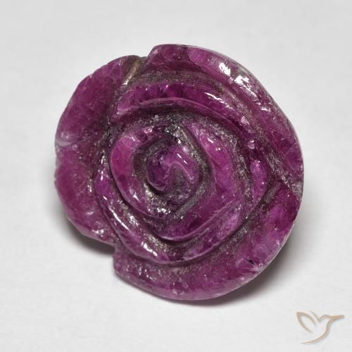 Rubi-Zoisite Medium Dark-Purple Natural 15.77ct, Flor cortada, Opaco