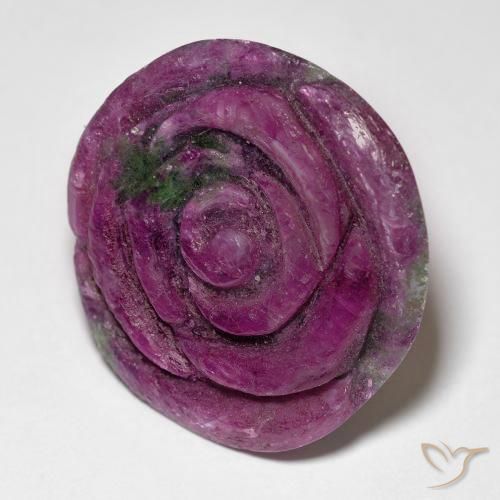 Rubi-Zoisite Vinho vermelho Natural 28.73ct, Flor cortada, Opaco
