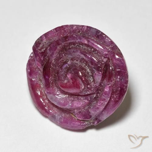 Rubi-Zoisite Medium Dark-Purple Natural 15.60ct, Flor cortada, Opaco