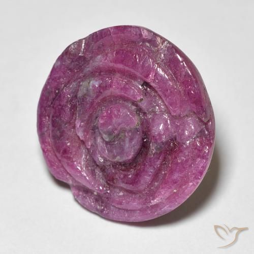 Rubi-Zoisite roxo avermelhado Natural 16.66ct, Flor cortada, Opaco