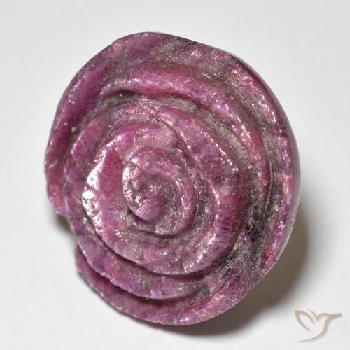 35.76ct Natural Medium Dark-Purple Rubi-Zoisite, Flor cortada, Opaco