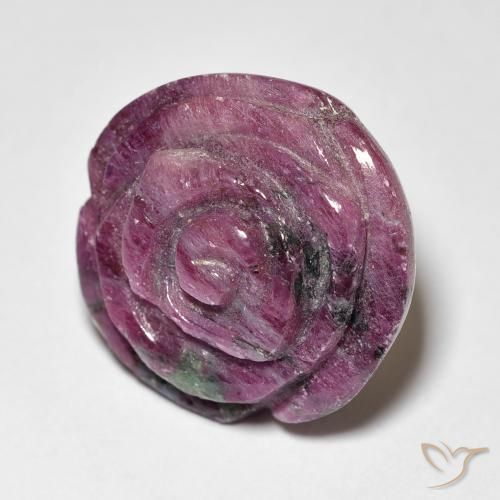 Rubi-Zoisite roxo avermelhado Natural 24.87ct, Flor cortada, Opaco