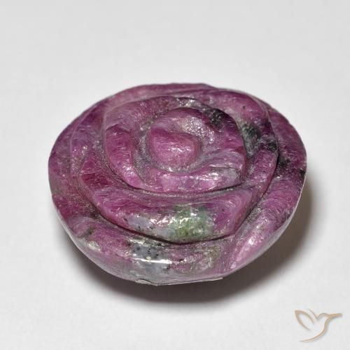 Rubi-Zoisite roxo avermelhado Natural 24.87ct, Flor cortada, Opaco