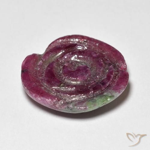 Rubi-Zoisite Medium Dark-Purple Natural 9.01ct, Flor cortada, Opaco