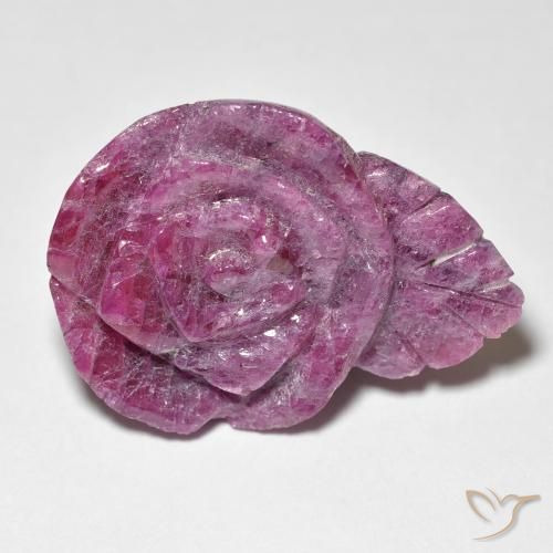 32.56ct Natural Medium Dark-Purple Rubi-Zoisite, Flor cortada, Opaco
