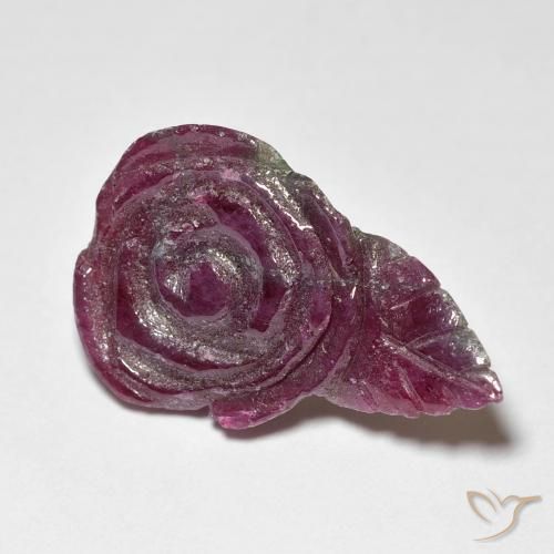 11.67ct Natural roxo avermelhado Rubi-Zoisite, Flor cortada, Opaco