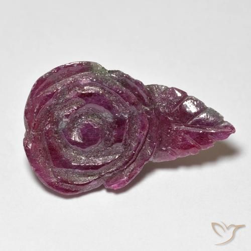 Rubi-Zoisite roxo avermelhado Natural 11.67ct, Flor cortada, Opaco