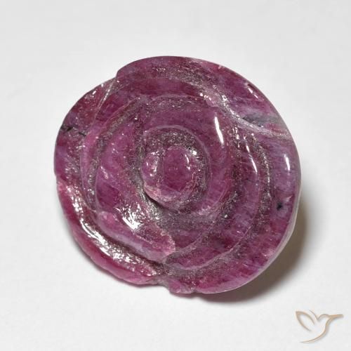 Rubi-Zoisite roxo avermelhado Natural 15.51ct, Flor cortada, Opaco