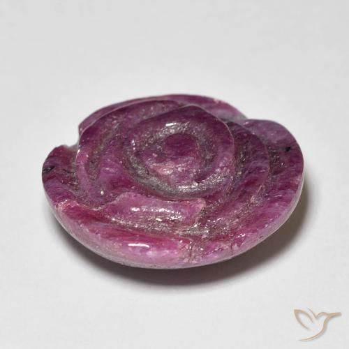Rubi-Zoisite roxo avermelhado Natural 15.51ct, Flor cortada, Opaco