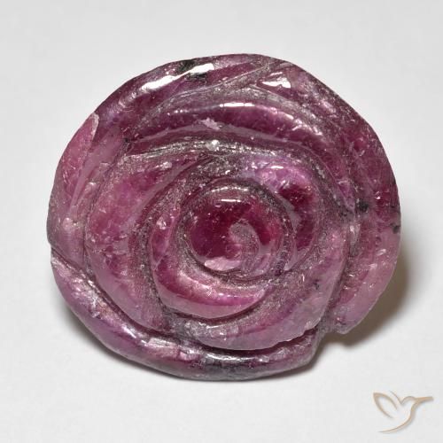 25.55ct Natural roxo avermelhado Rubi-Zoisite, Flor cortada, Opaco