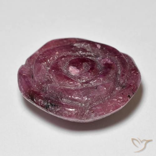 Rubi-Zoisite roxo avermelhado Natural 25.55ct, Flor cortada, Opaco