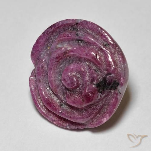 Rubi-Zoisite roxo avermelhado Natural 18.75ct, Flor cortada, Opaco