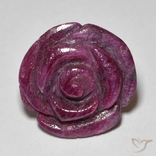 17.61ct Natural Magenta-Rosa Rubi-Zoisite, Flor cortada, Opaco