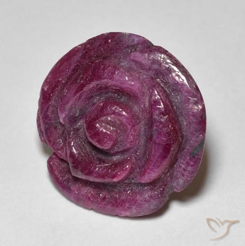 Rubi-Zoisite Magenta-Rosa Natural 17.61ct, Flor cortada, Opaco