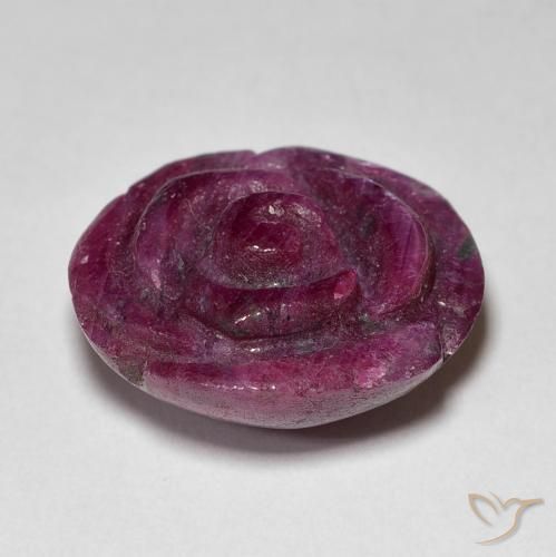 Rubi-Zoisite Magenta-Rosa Natural 17.61ct, Flor cortada, Opaco
