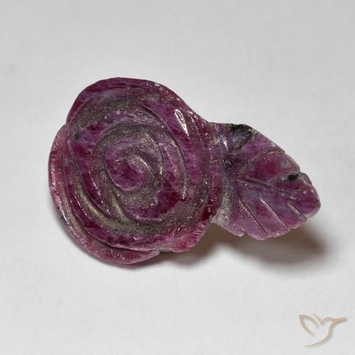 12.01ct Natural Roxo escuro Rubi-Zoisite, Flor cortada, Opaco