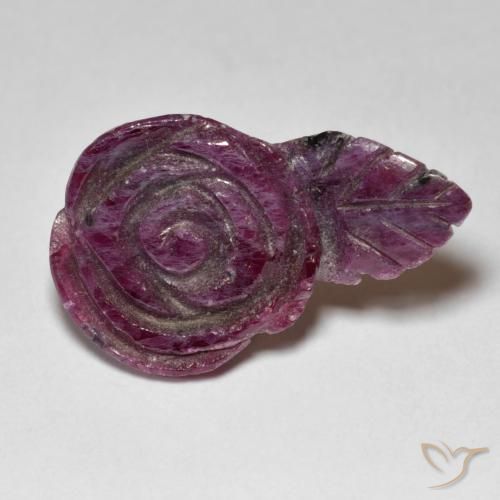 Rubi-Zoisite Roxo escuro Natural 12.01ct, Flor cortada, Opaco