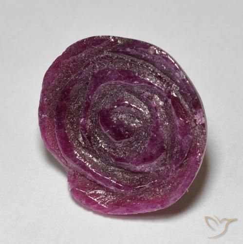 Rubi-Zoisite Medium Dark Reddish-Purple Natural 12.46ct, Flor cortada, Opaco
