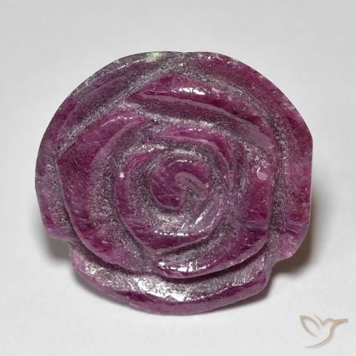 24.97ct Natural Medium Dark-Purple Rubi-Zoisite, Flor cortada, Opaco