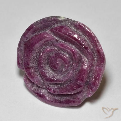 Rubi-Zoisite Medium Dark-Purple Natural 24.97ct, Flor cortada, Opaco