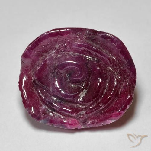 Rubi-Zoisite Medium Dark Reddish-Purple Natural 18.36ct, Flor cortada, Opaco