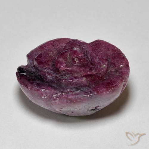 Rubi-Zoisite roxo médio Natural 22.77ct, Flor cortada, Opaco