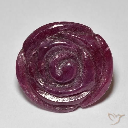 18.48ct Natural Roxo escuro Rubi-Zoisite, Flor cortada, Opaco