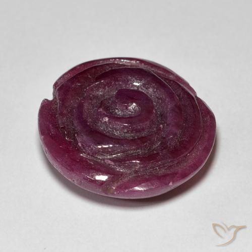 Rubi-Zoisite Roxo escuro Natural 18.48ct, Flor cortada, Opaco