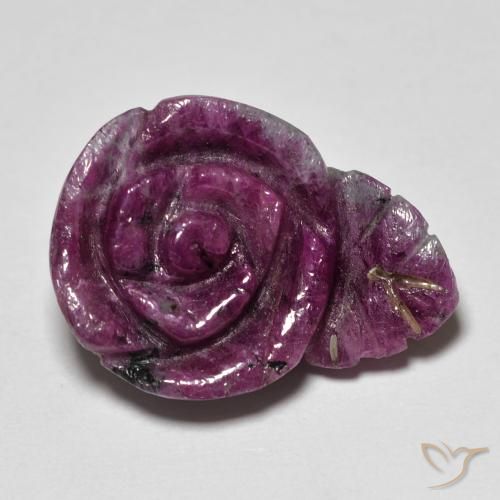 20.09ct Natural Vermelho escuro Rubi-Zoisite, Flor cortada, Opaco