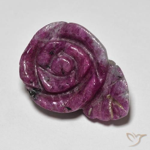 Rubi-Zoisite Vermelho escuro Natural 20.09ct, Flor cortada, Opaco