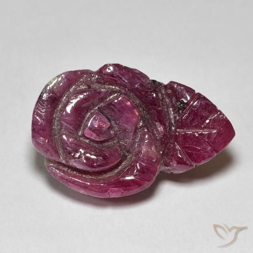 14.55ct Natural Medium Dark Reddish-Purple Rubi-Zoisite, Flor cortada, Opaco