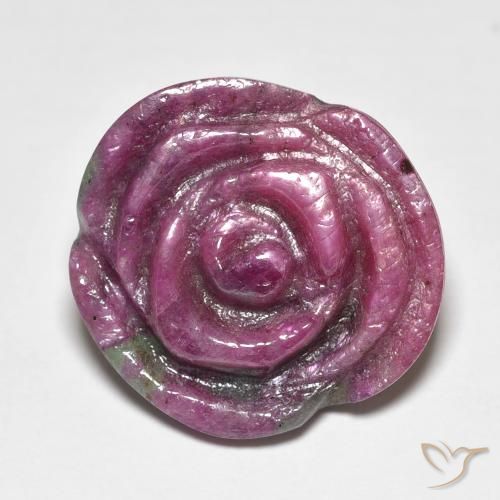 17.57ct Natural roxo médio Rubi-Zoisite, Flor cortada, Opaco