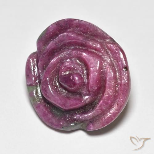 Rubi-Zoisite roxo médio Natural 17.57ct, Flor cortada, Opaco