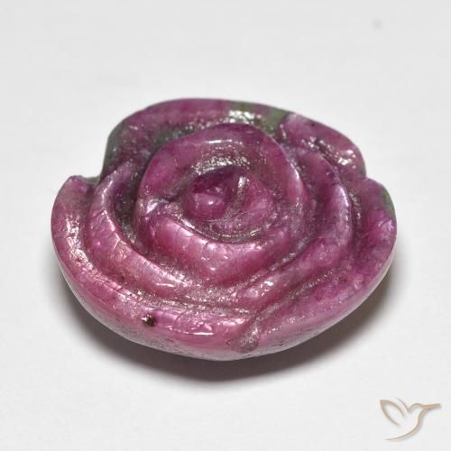 Rubi-Zoisite roxo médio Natural 17.57ct, Flor cortada, Opaco